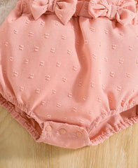 Peach Bowknot Bodysuit