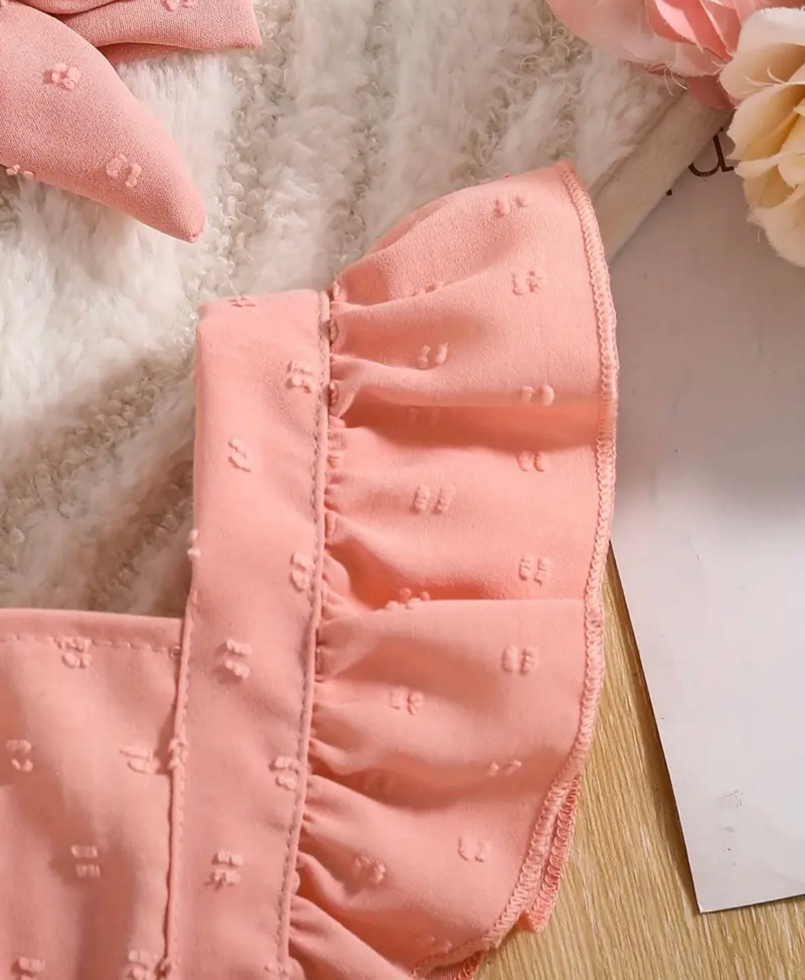 Peach Bowknot Bodysuit
