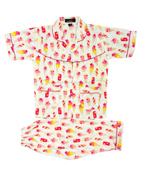 Half Sleeves Ice cream Cotton Night Suit