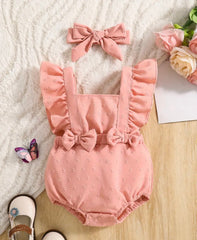 Peach Bowknot Bodysuit