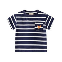 Blue Stripes Round Neck T-Shirt