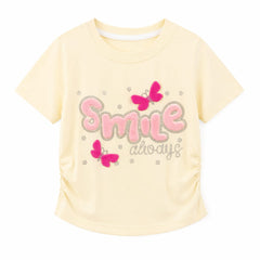 Baby Girl Summer Off White T-Shirt – Sparkling Silver Stone Accent
