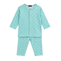 Baby Girl Green Polka Dot Night Suit – Soft Cotton Comfortable Sleepwear