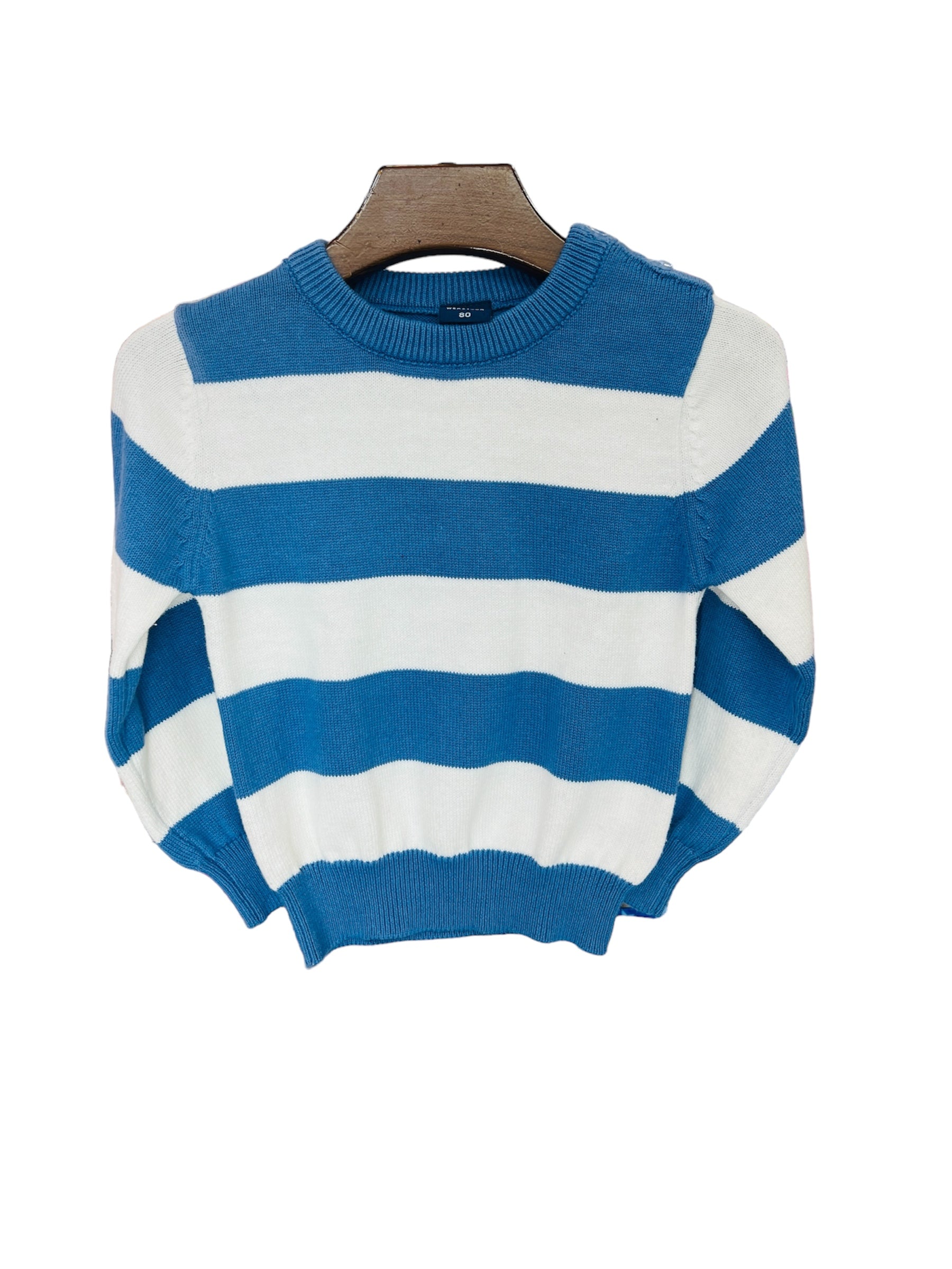 Boys Blue Stripes Sweat T-Shirt