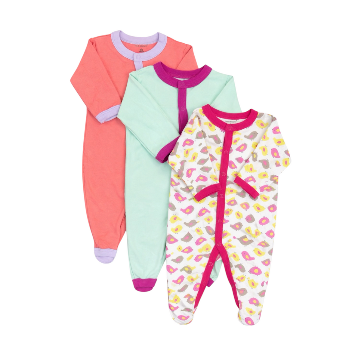 Newborn 3PC Open Feet Romper Set