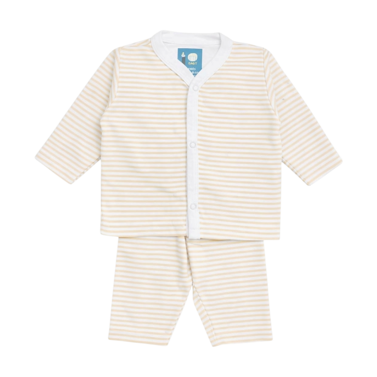 Infant Cotton Front Open Night Suit 2 Piece Pajama Set