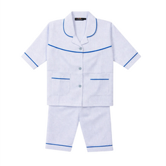 Blue Full Sleeves Cotton Night Suit