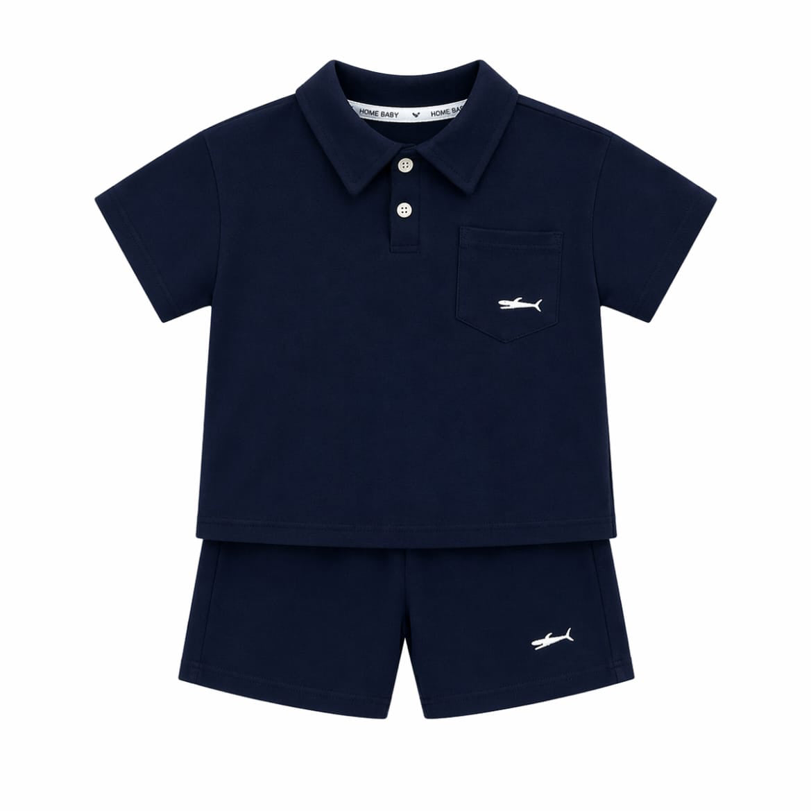 2PC Navy Blue Shark Suit