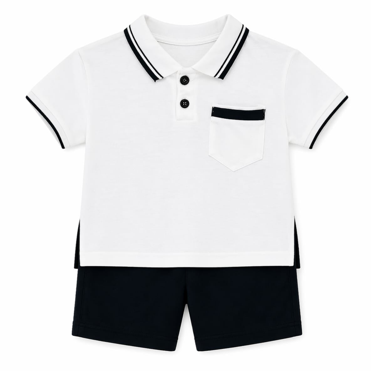 2PC Set White Polo Set