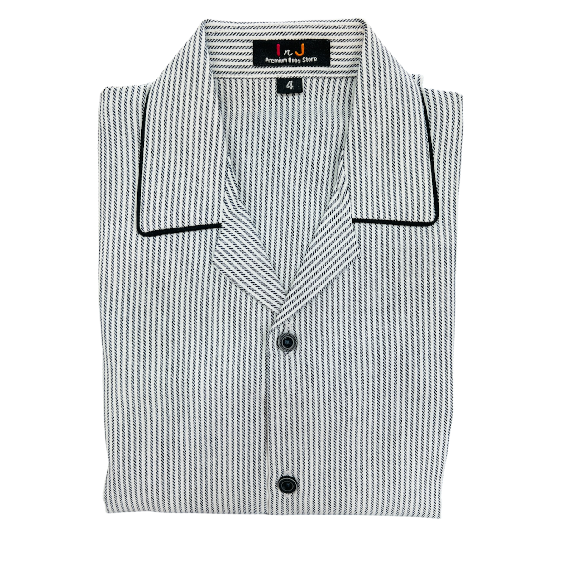 Black Stripes Cotton Night Suit