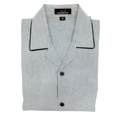 Black Stripes Cotton Night Suit