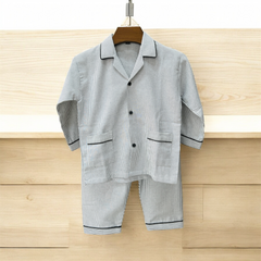 Black Stripes Cotton Night Suit