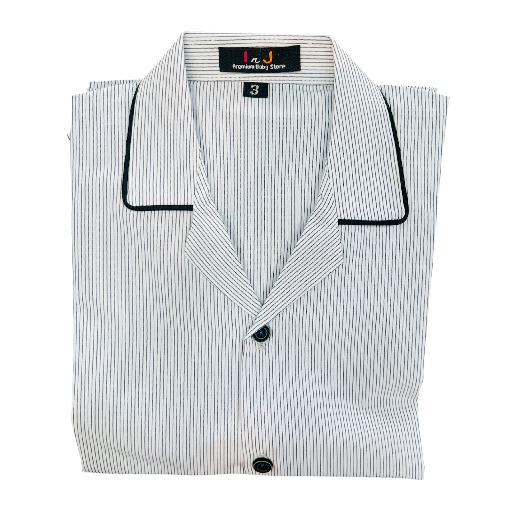 Black Stripes Cotton Night Suit