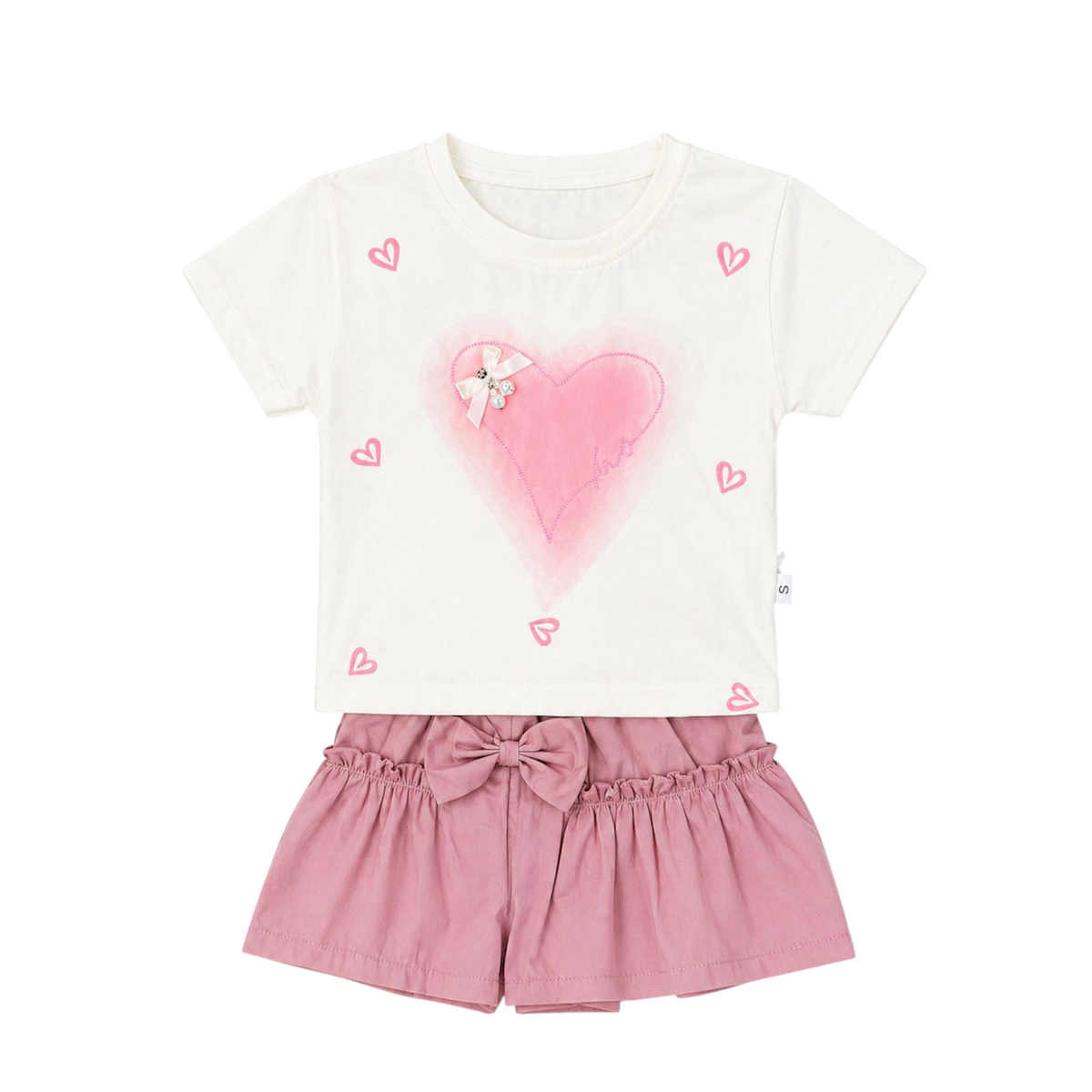 Baby Girl 2PC Pink Heart Suit