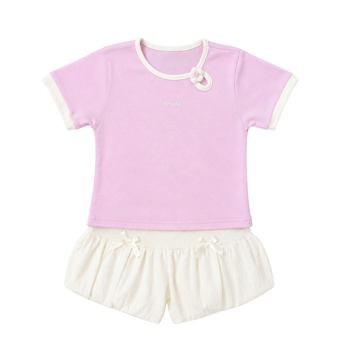 Baby Girl 2PC Cotton T-Shirt & Shorts Set