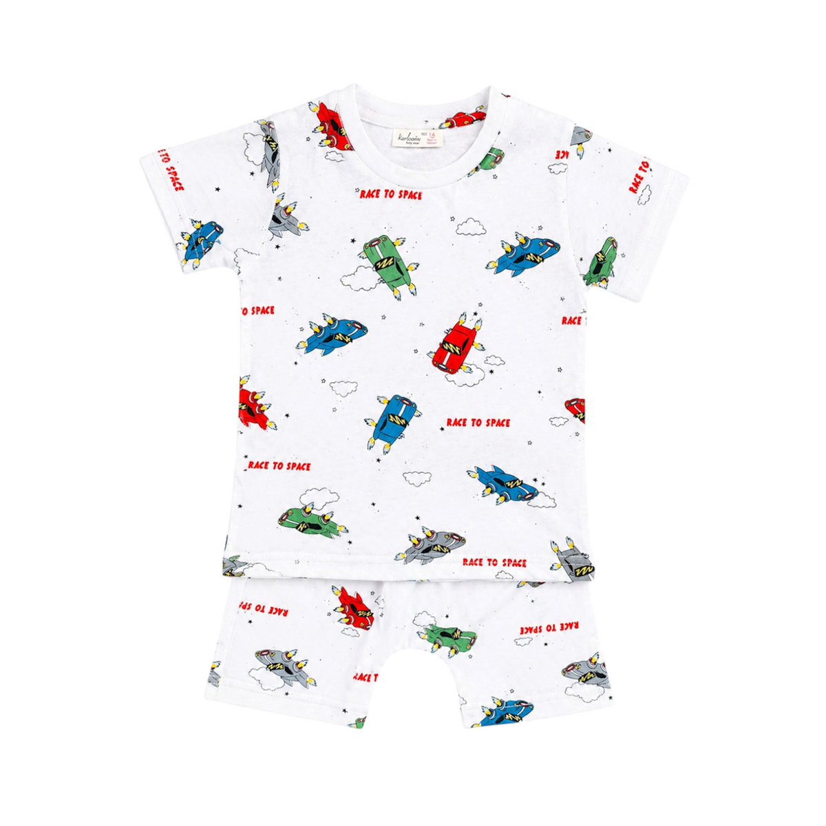 2Pcs Baby Boy Space Theme Outfit