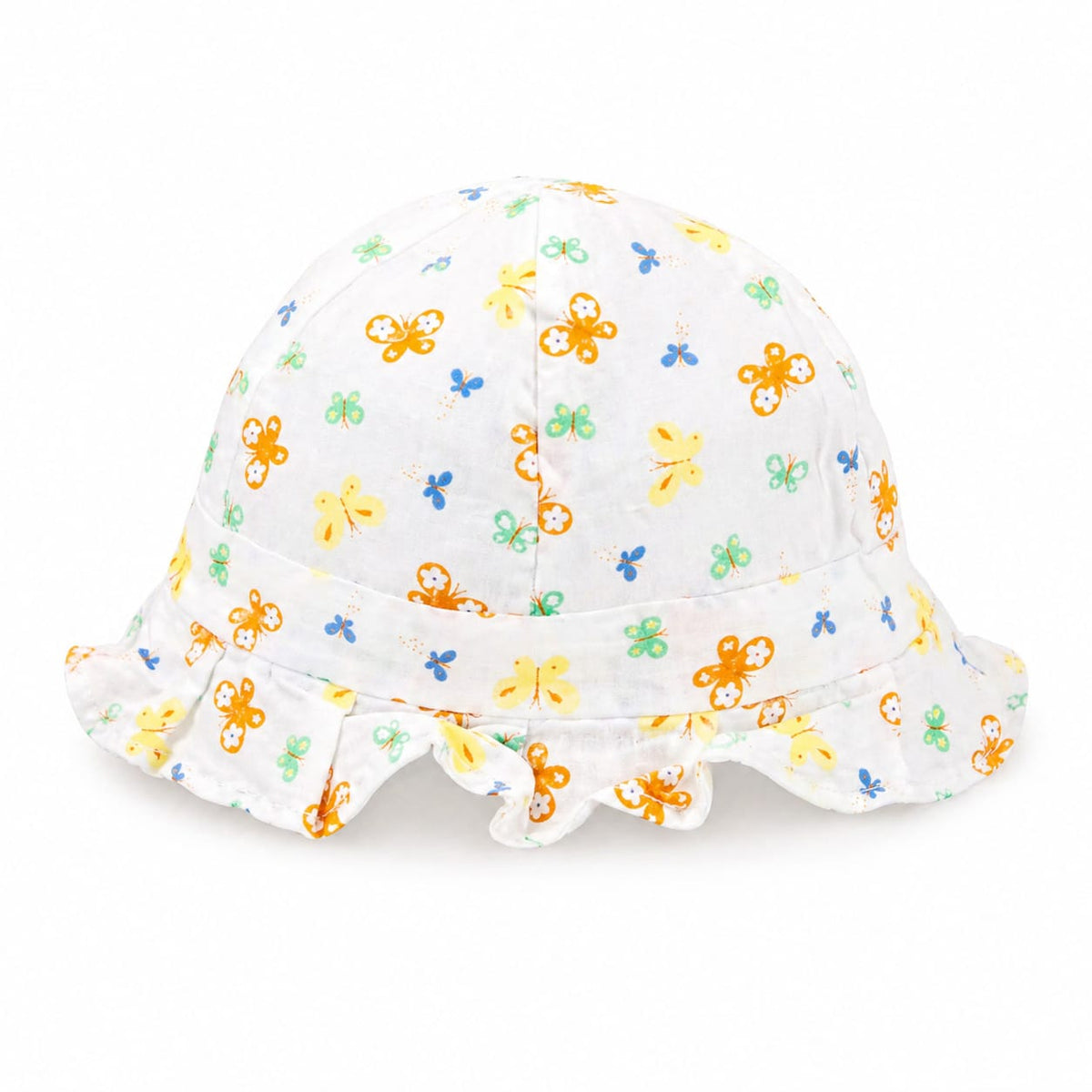 Cute Baby Girls Cotton Cap with Butterfly Print – Soft & Breathable