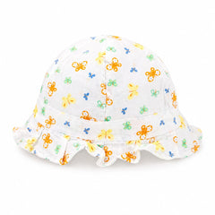 Cute Baby Girls Cotton Cap with Butterfly Print – Soft & Breathable