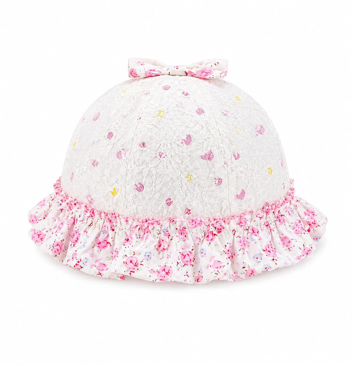 Baby Girls Soft Cotton Frill Cap – Breathable Lightweight Summer Hat for Infants