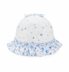 Baby Girls Soft Cotton Frill Cap – Breathable Lightweight Summer Hat for Infants