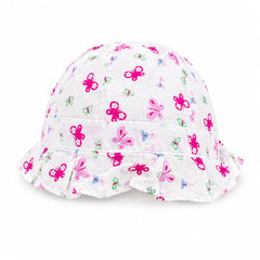 Cute Baby Girls Cotton Cap with Butterfly Print – Soft & Breathable