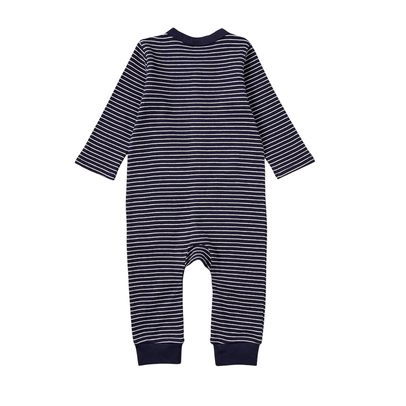 Blue Stripes Open Feet Romper