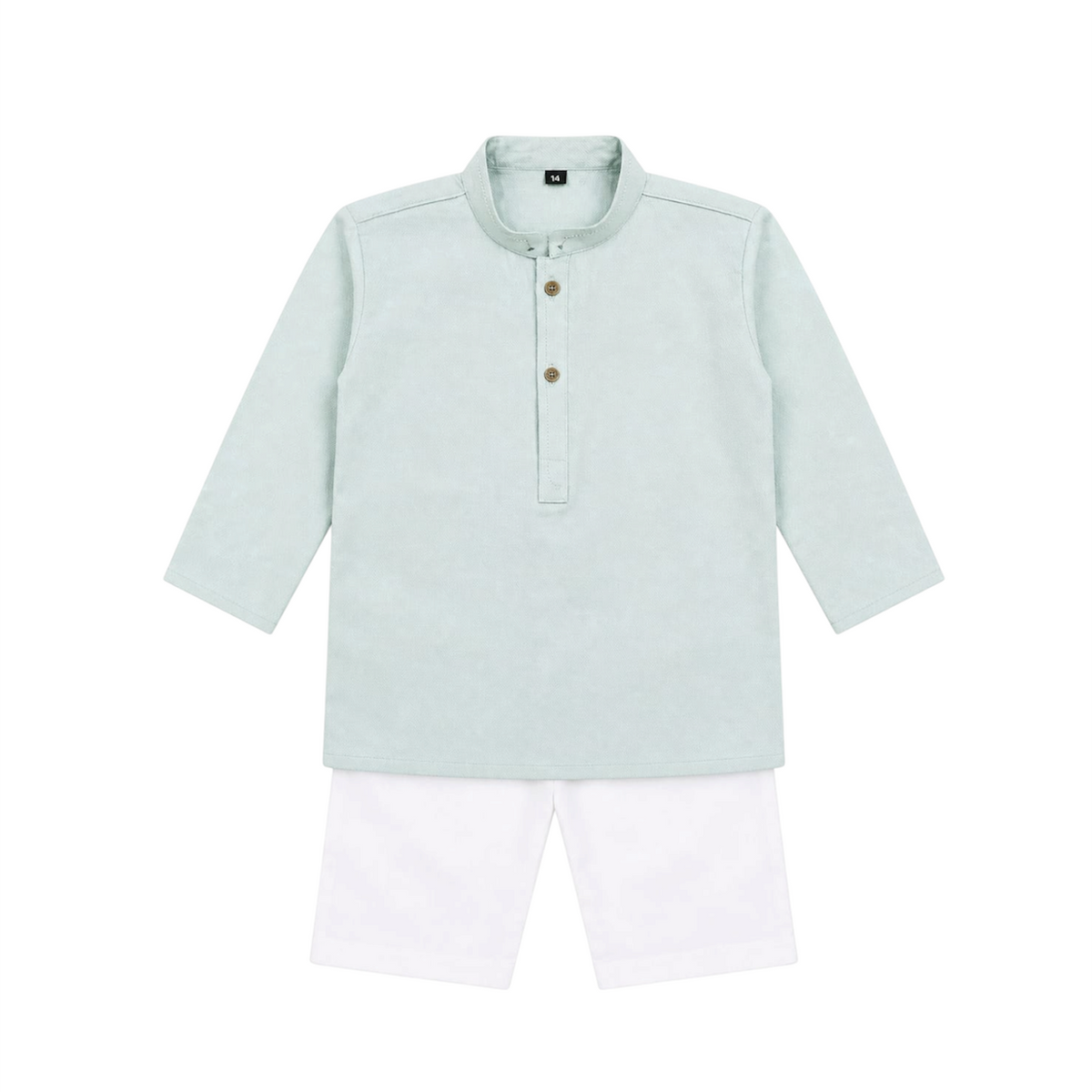 Baby Boy Light Green Cotton Kurta Trouser Set