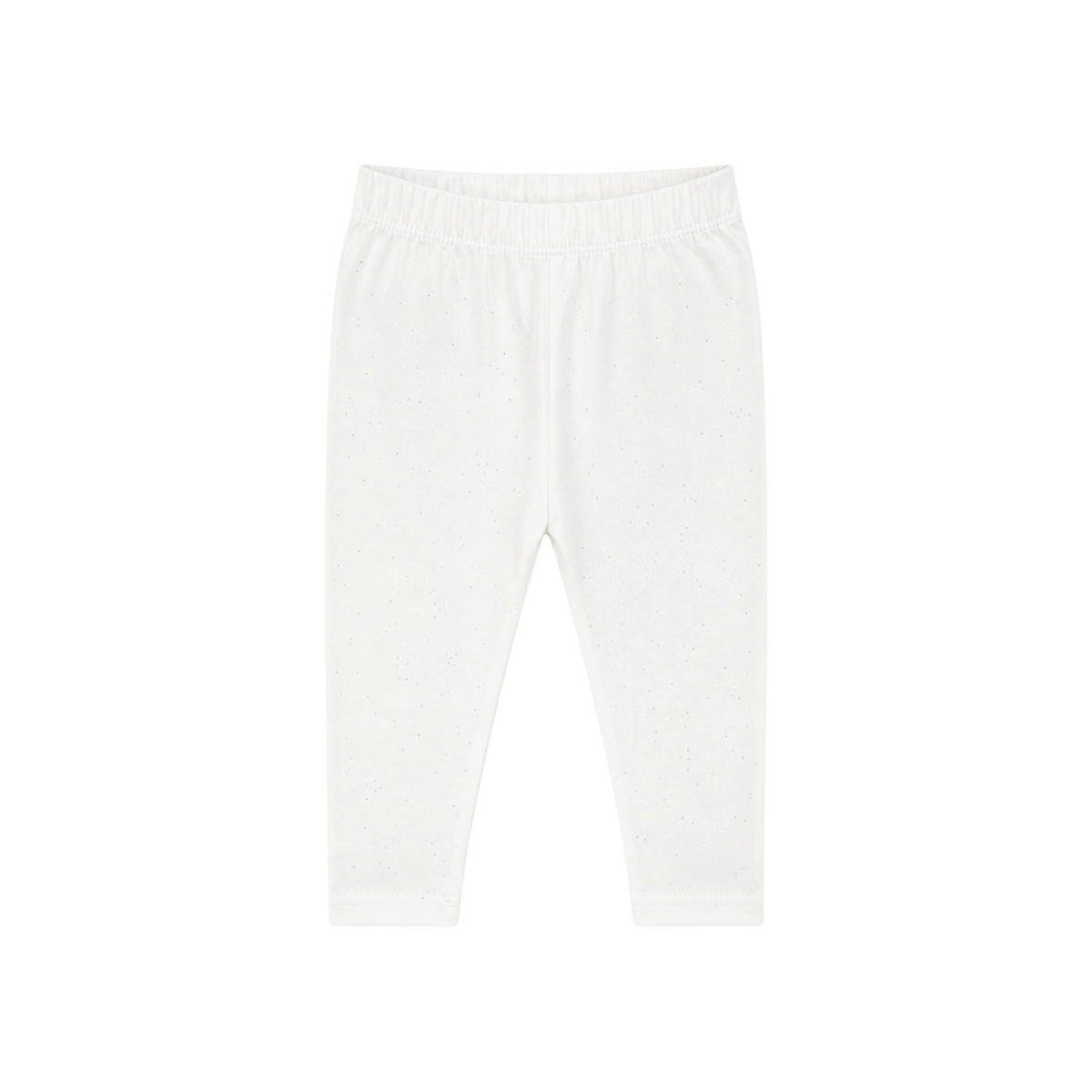 Baby Girl White Tights with Sliver Shimmer
