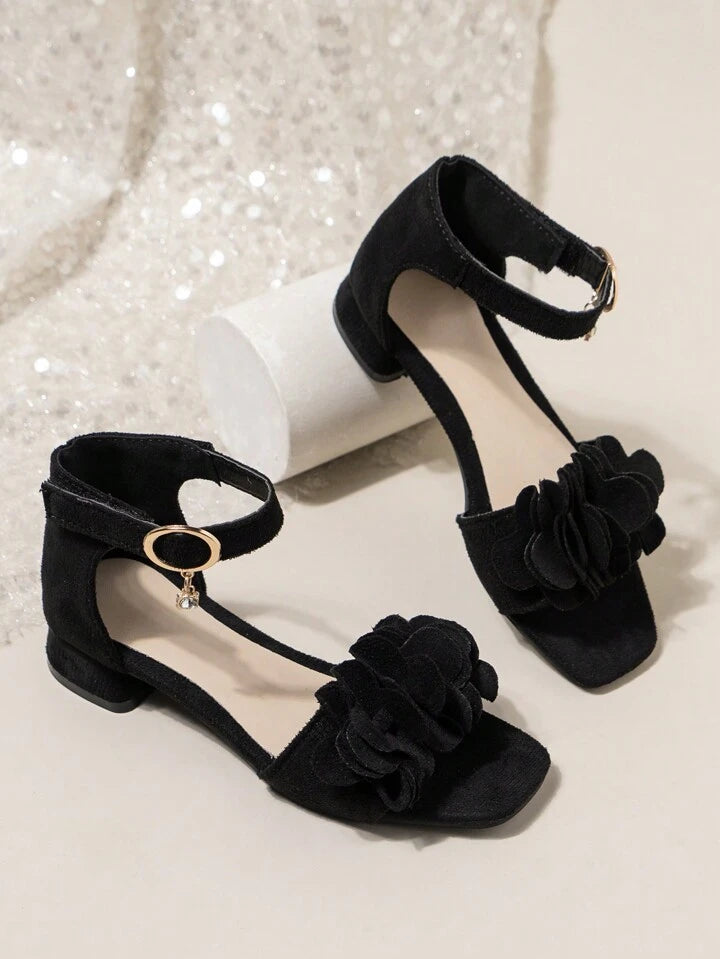 Black Flower Sandal
