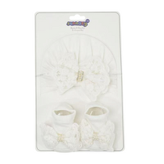 White Turban Cap & Socks Set