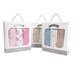 3PK Muslin Swaddle Wraps