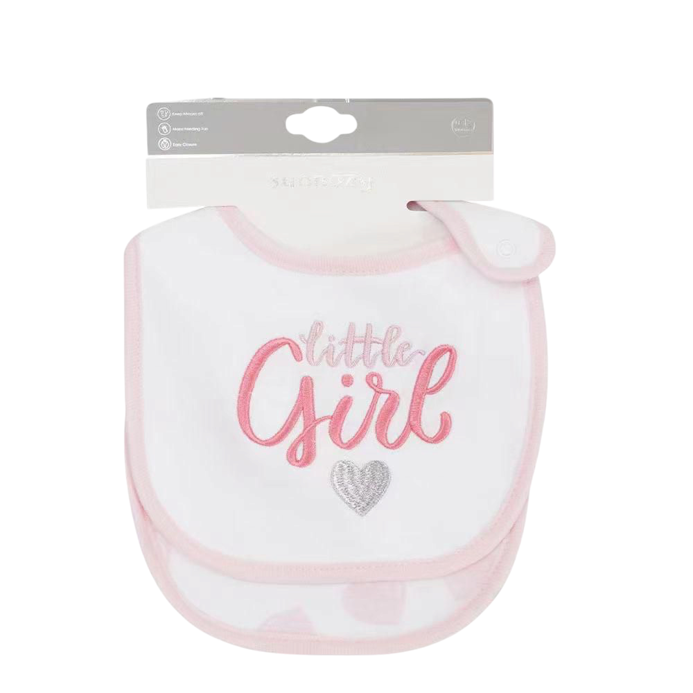 2PK Little Girl Bib Set