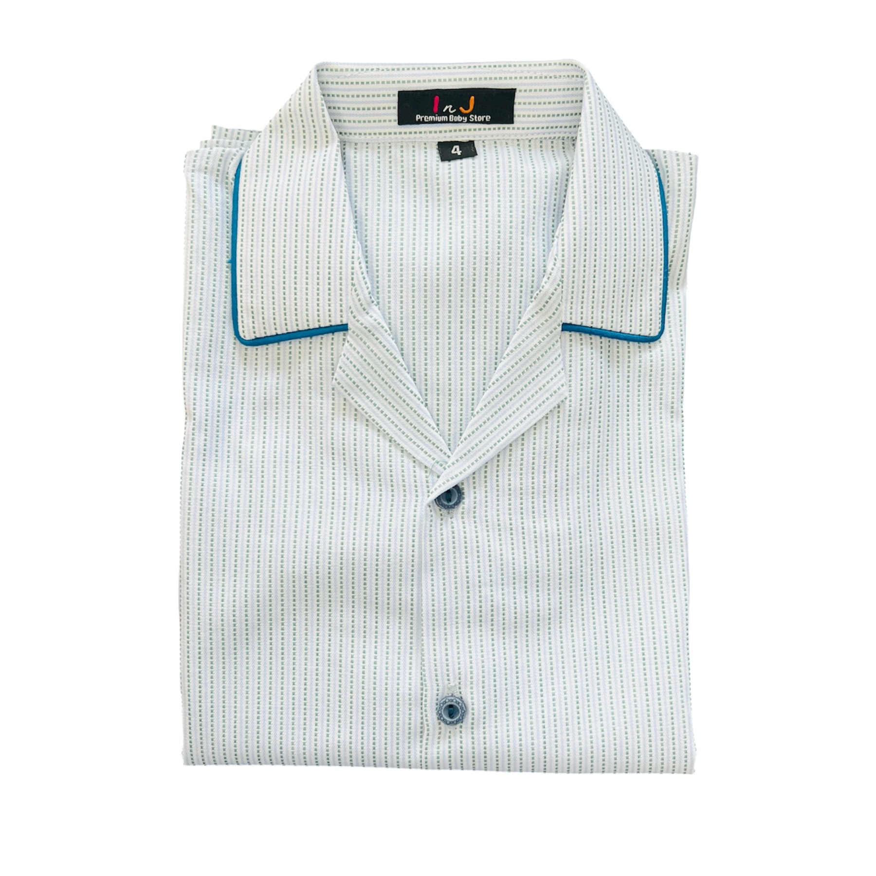 Green Stripes Cotton Night Suit