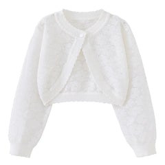 Baby Girl White Knitted Shrug