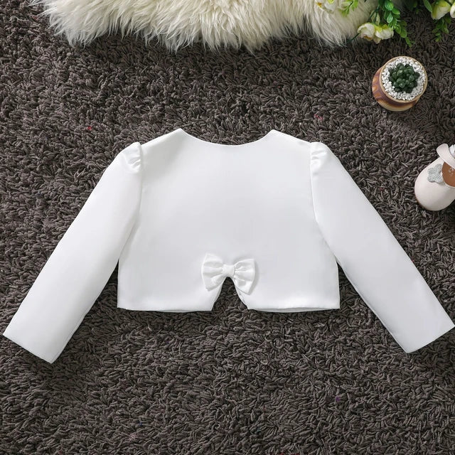 Baby GirlWhite Silk Shrug