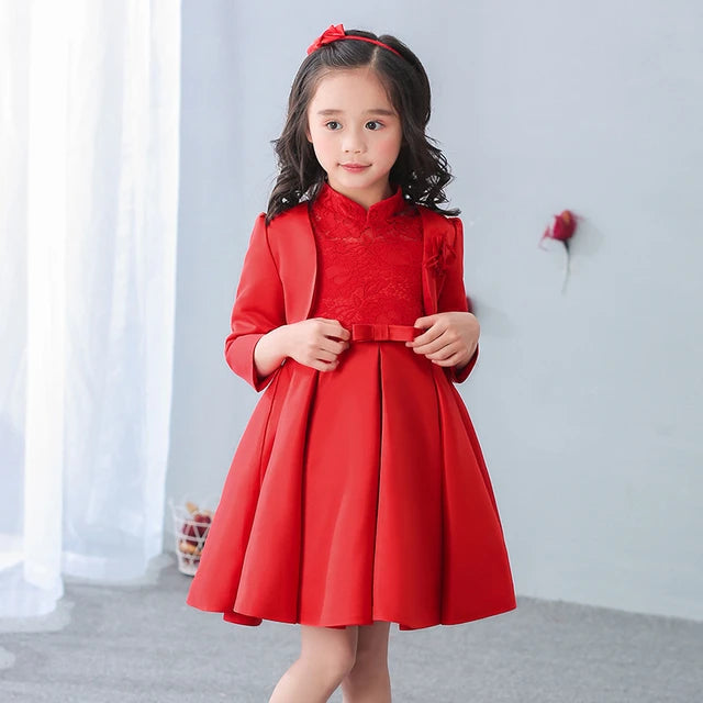 Baby Girl Red Silk Shrug