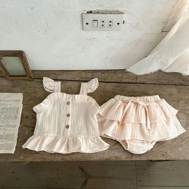 2P Light Pink Girls Suit