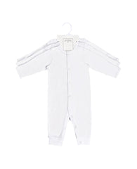 3PC Open Feet Romper White