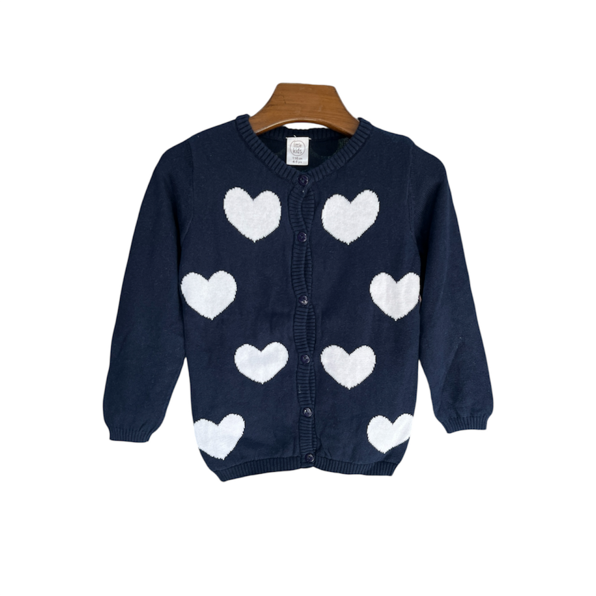 Baby Girl White Hearts Sweater