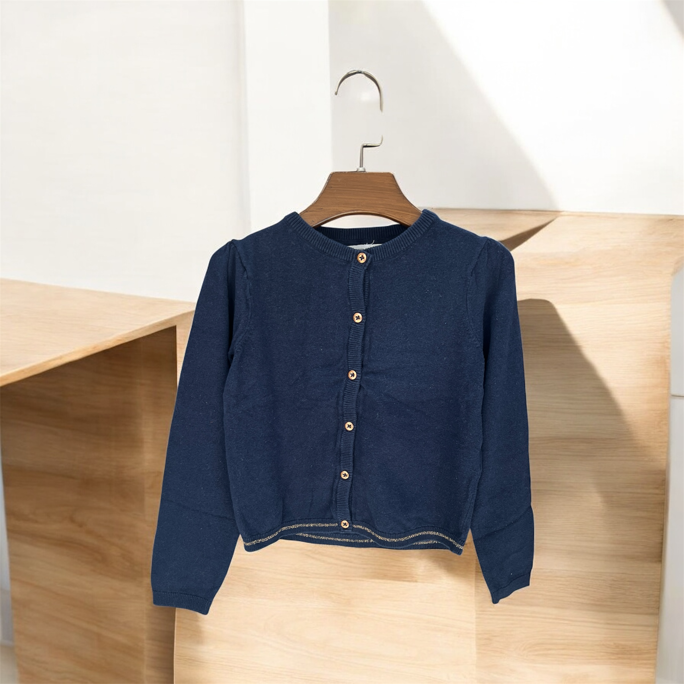 Front Open Blue Sweater
