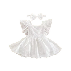 2PC White Chicken Frock