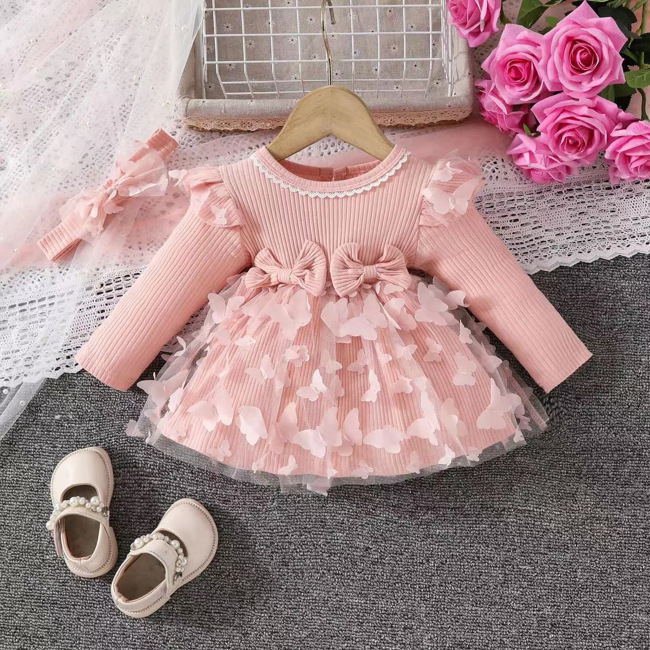 Peach Butterfly Frock