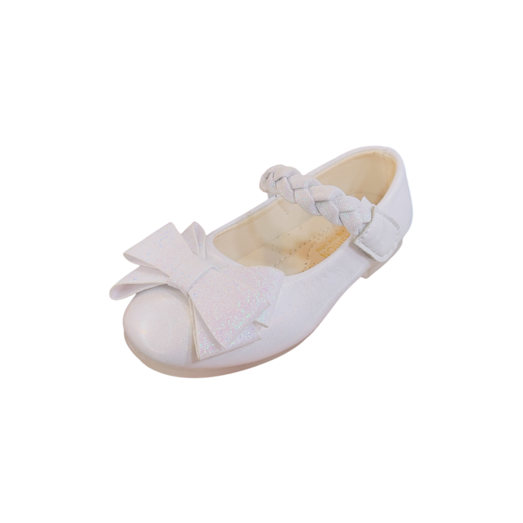 White shimmer Bow Pumps