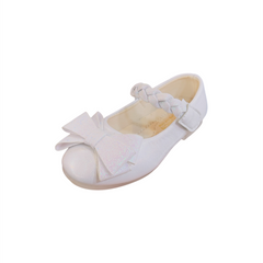 White shimmer Bow Pumps
