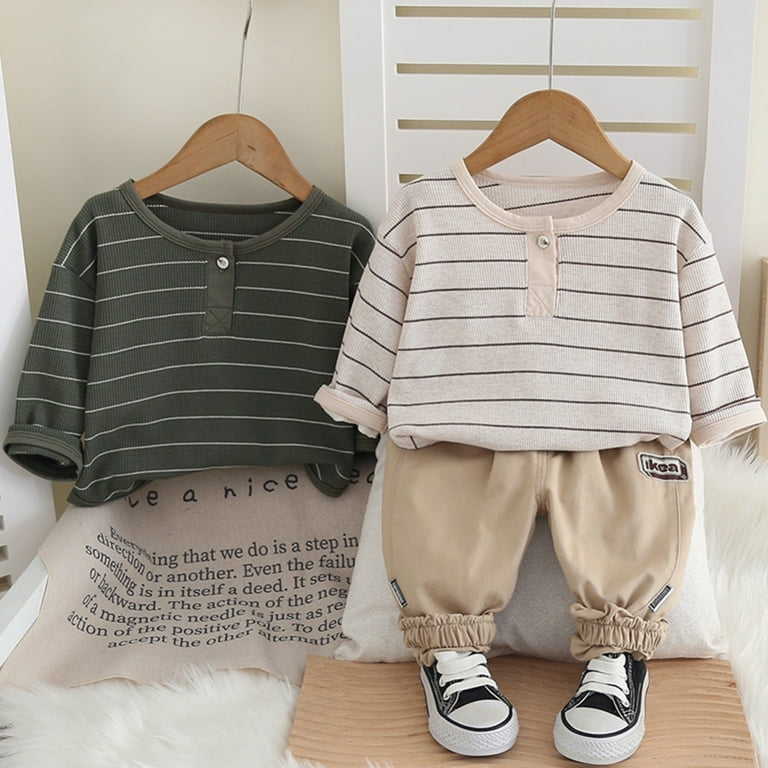 2PC Baby Boy Brown Stripes Suit