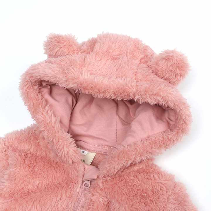 Baby Girl Pink Hooded Romper