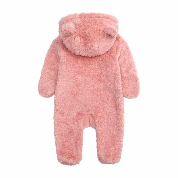 Baby Girl Pink Hooded Romper