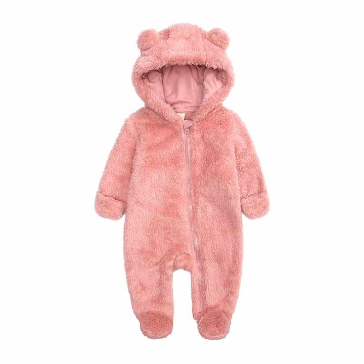 Baby Girl Pink Hooded Romper