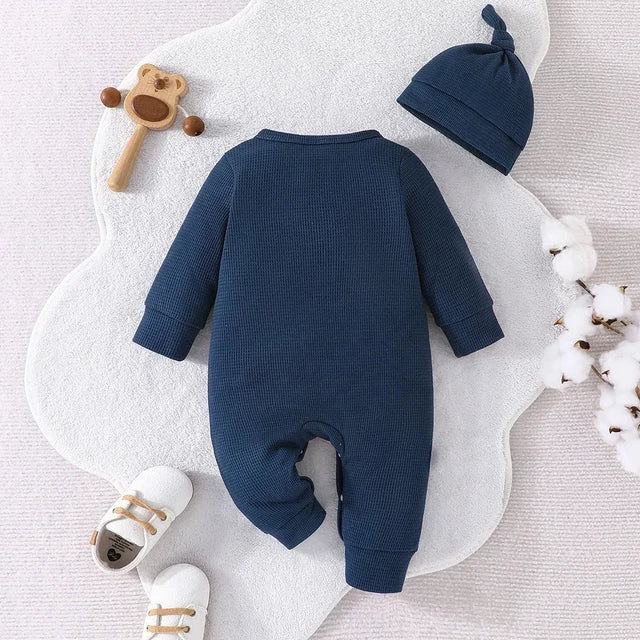 2PC Baby Bow Blue Romper