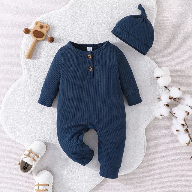 2PC Baby Bow Blue Romper